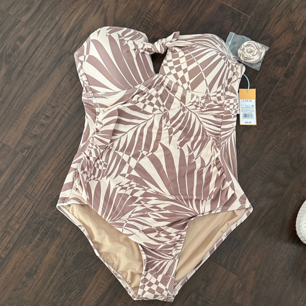Kona Sol Women's One Piece in brown and Cream